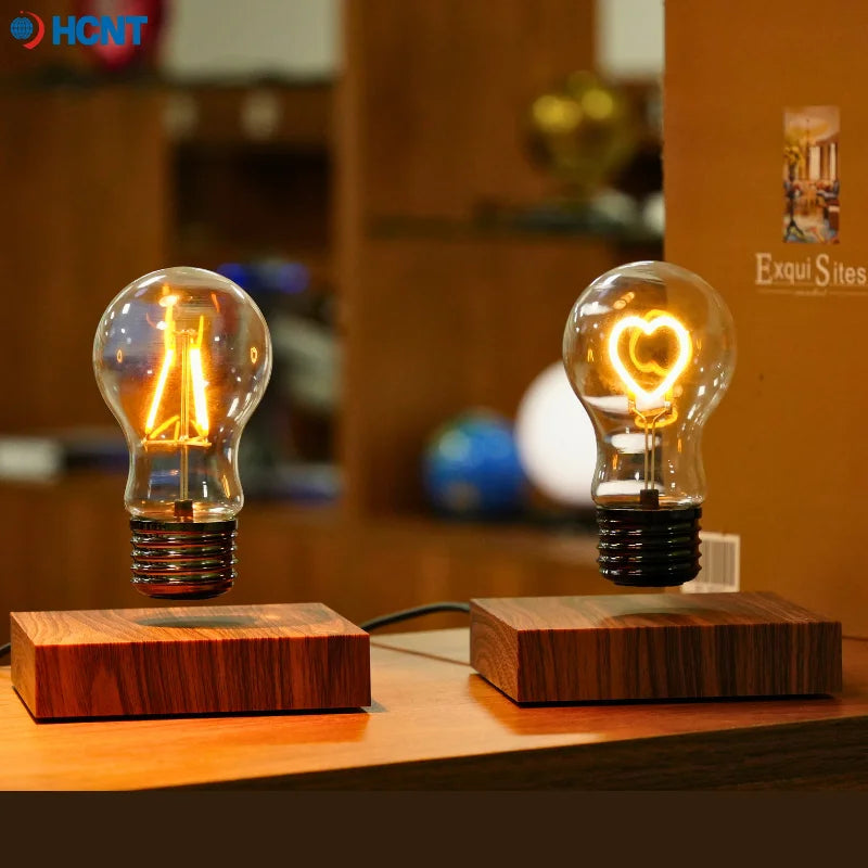 HCNT Magnetic Levitating Floating Wireless LED Light Bulb Desk Lamp for Unique Gifts Room Night Light Home Office Decor Tech Toy