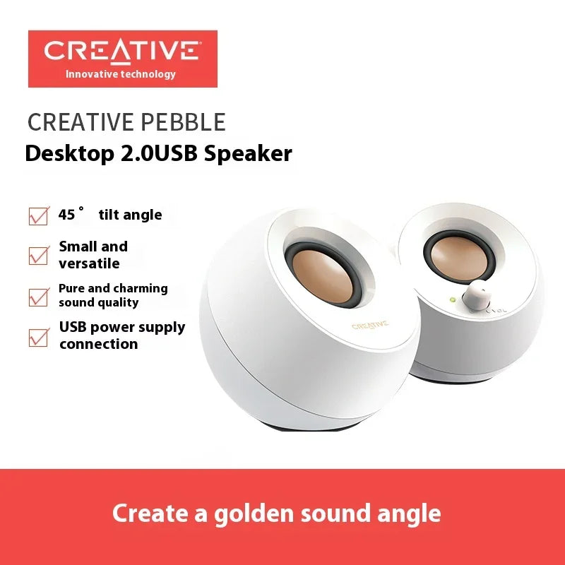 Creative Pebble Plus 2.0 Speaker 3d Surround Usb Wired Mini Speaker Notebook Accessory for Computer Desktop Pc Gamer Man Gifts