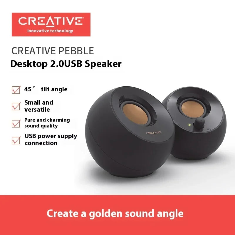 Creative Pebble Plus 2.0 Speaker 3d Surround Usb Wired Mini Speaker Notebook Accessory for Computer Desktop Pc Gamer Man Gifts