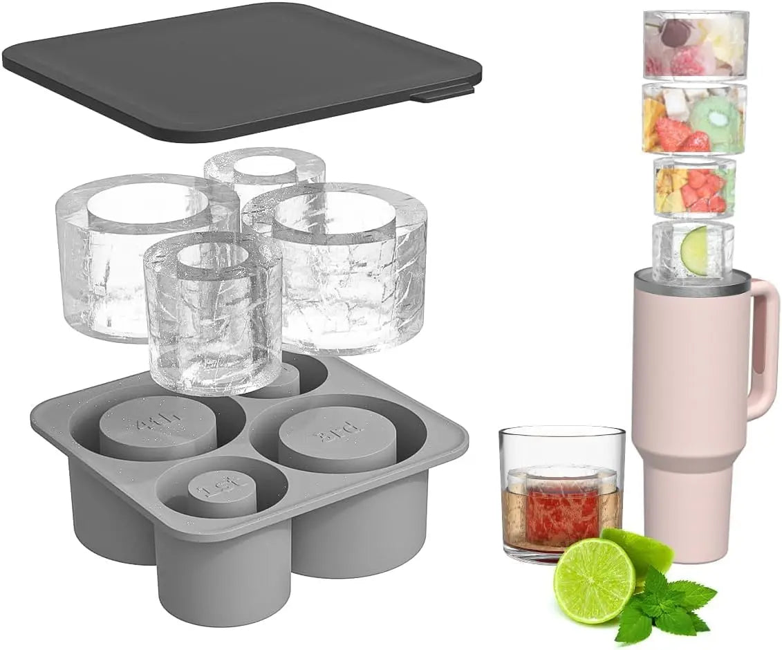 Cylindrical Ice Cube Mold for Tumblers