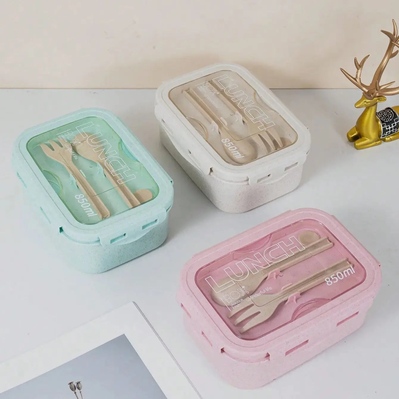 Square Lunch Box with Tableware
