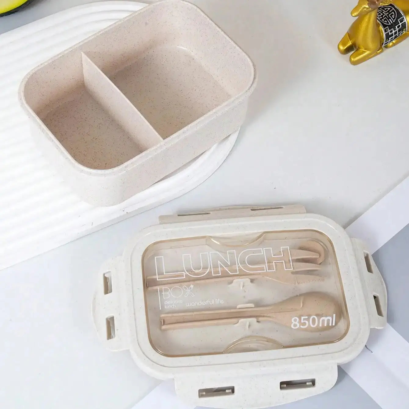 Square Lunch Box with Tableware