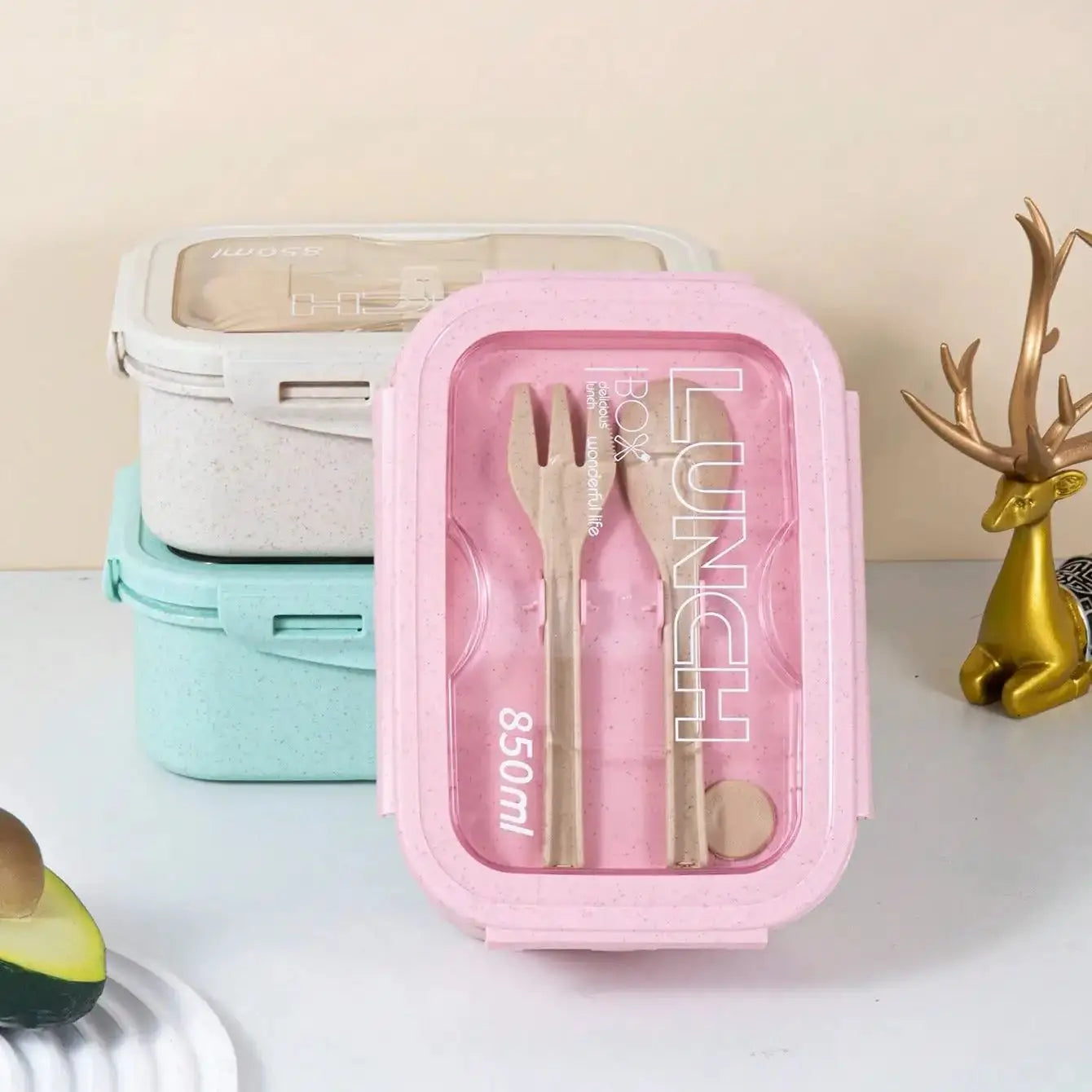 Square Lunch Box with Tableware
