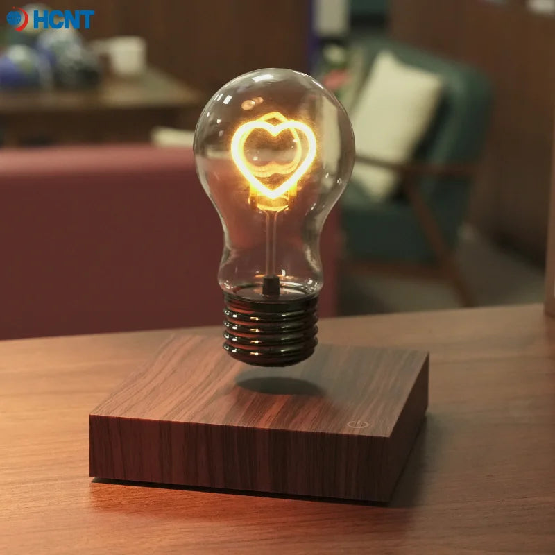 HCNT Magnetic Levitating Floating Wireless LED Light Bulb Desk Lamp for Unique Gifts Room Night Light Home Office Decor Tech Toy