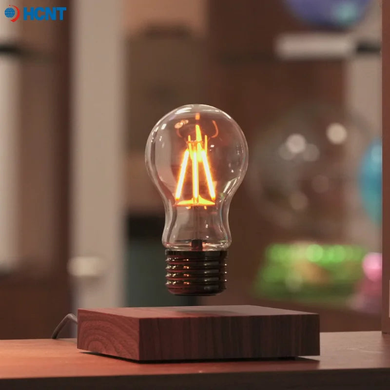 HCNT Magnetic Levitating Floating Wireless LED Light Bulb Desk Lamp for Unique Gifts Room Night Light Home Office Decor Tech Toy