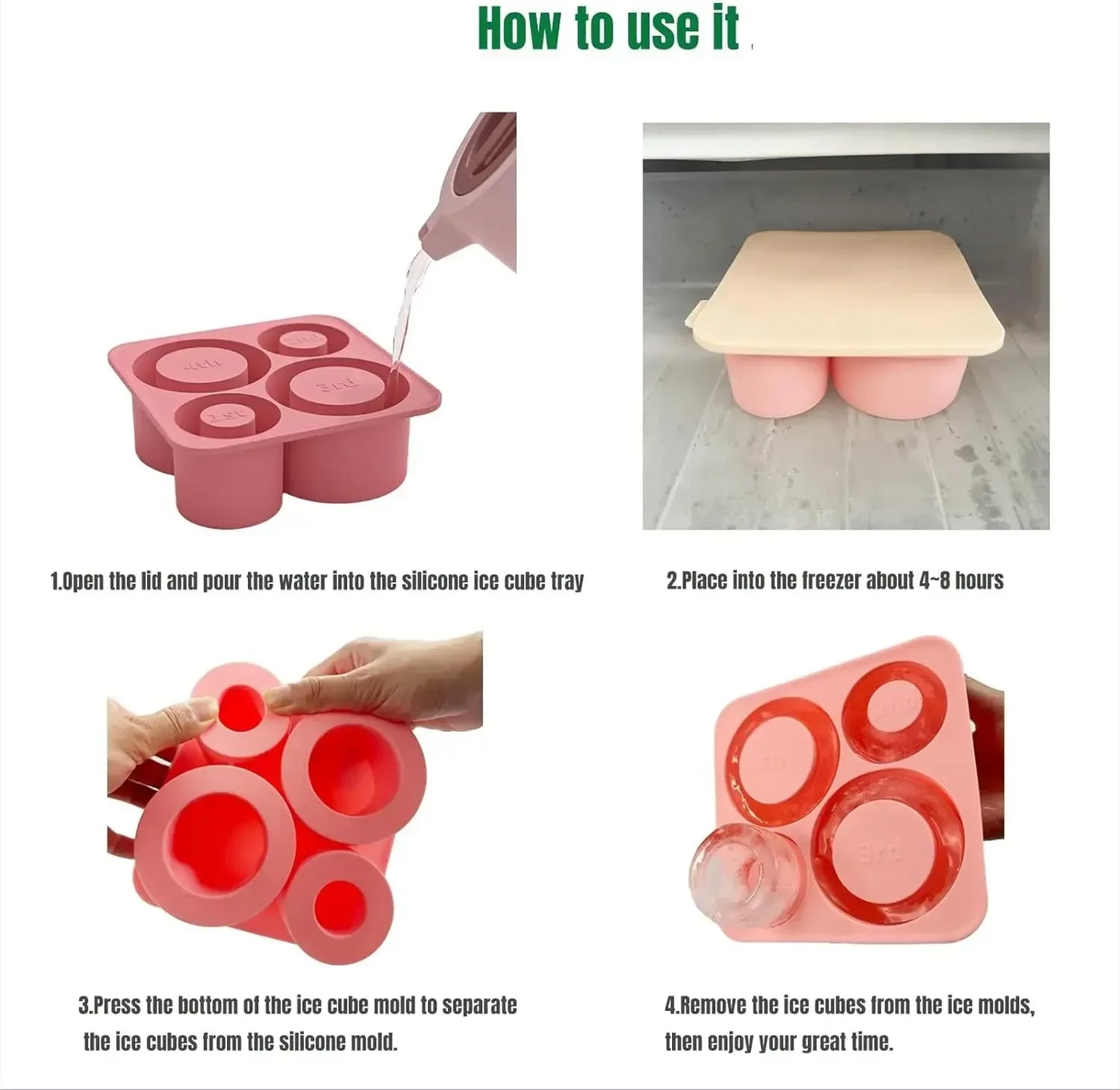 Cylindrical Ice Cube Mold for Tumblers
