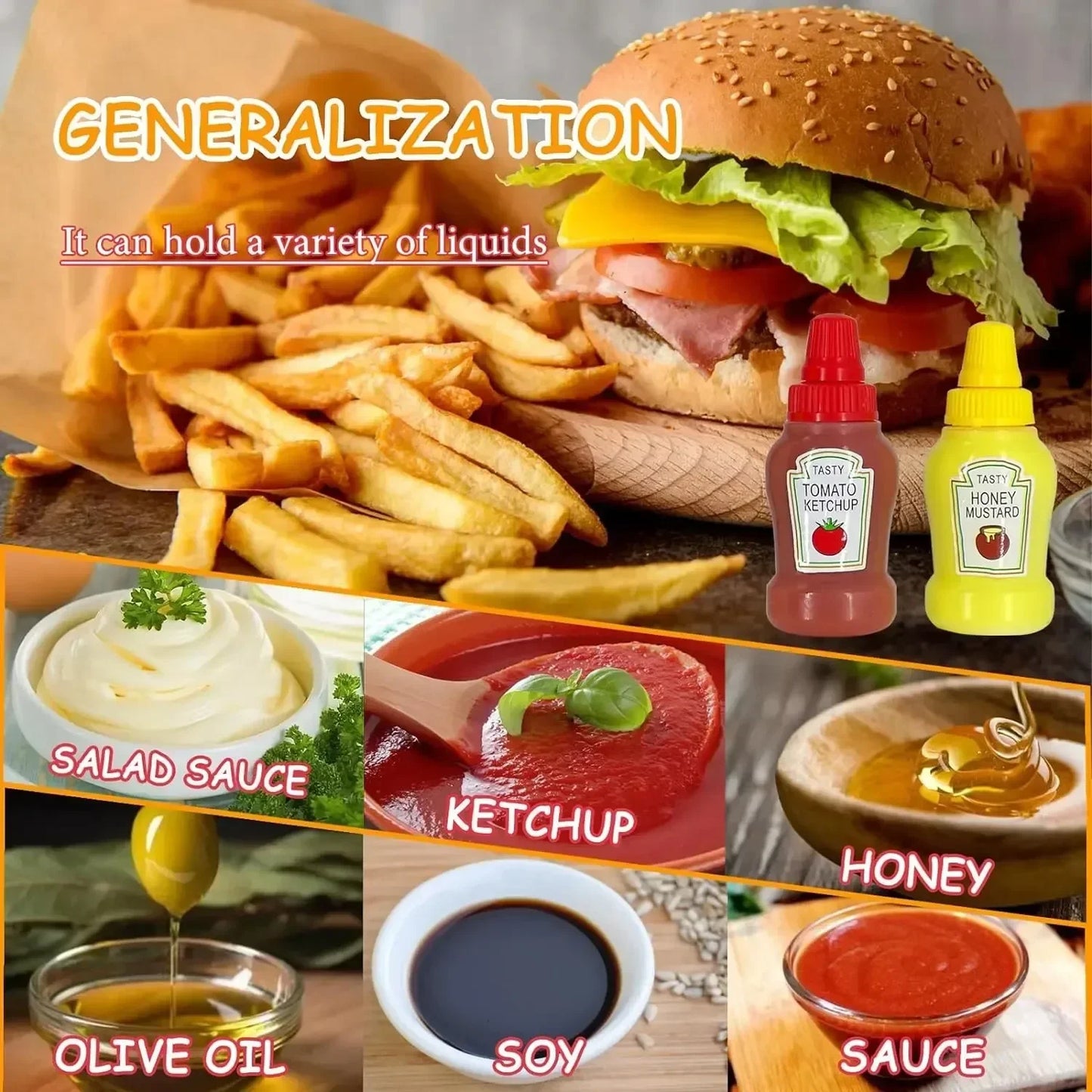 Mini Condiment Squeeze Bottles