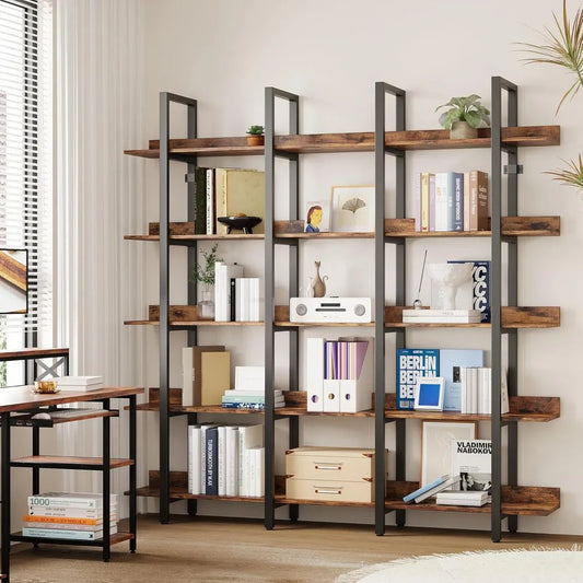 5-Tier Triple Wide Bookcase