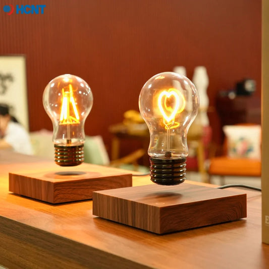HCNT Magnetic Levitating Floating Wireless LED Light Bulb Desk Lamp for Unique Gifts Room Night Light Home Office Decor Tech Toy