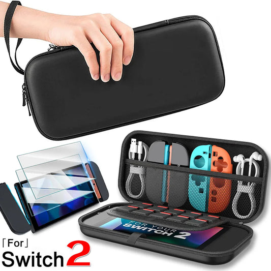 Carrying Case & Tempered Glass Screen Protector for Nintendo Switch 2